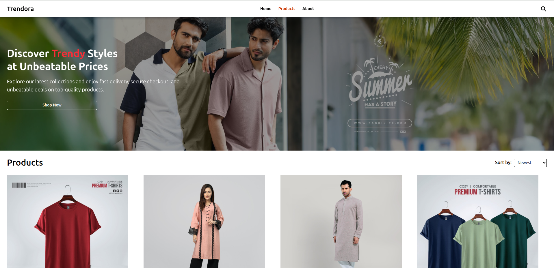 E-Commerce Landing Page